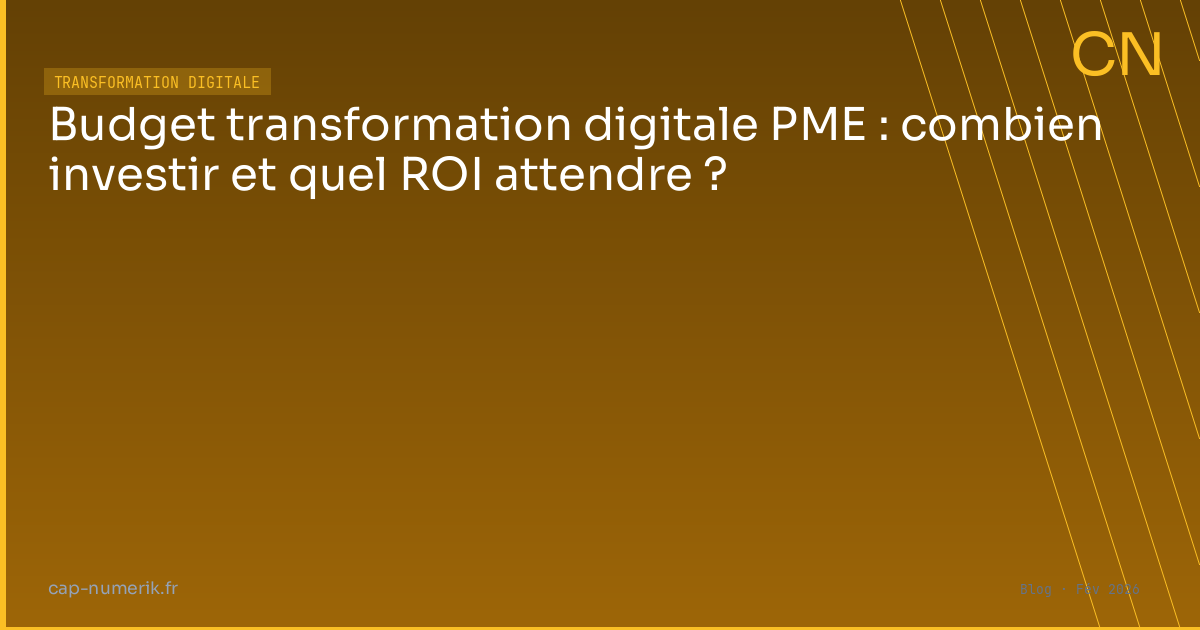 Budget transformation digitale PME : combien investir et quel ROI attendre ?
