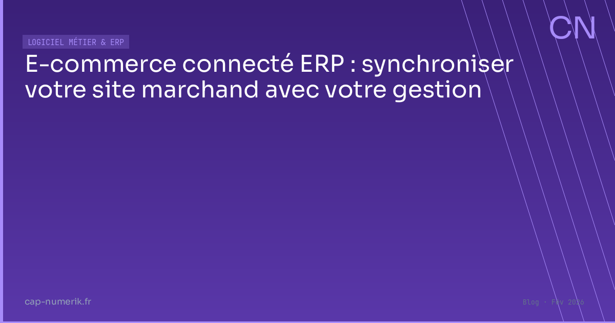 E-commerce connecté ERP : synchroniser votre site marchand avec votre gestion