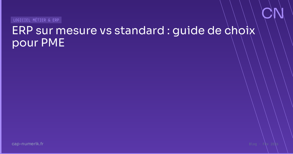 ERP sur-mesure vs standard : guide de choix pour PME