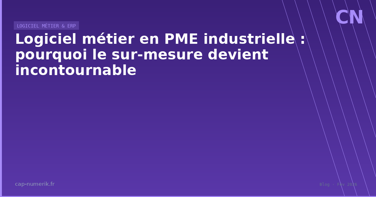 Logiciel métier en PME industrielle : pourquoi le
